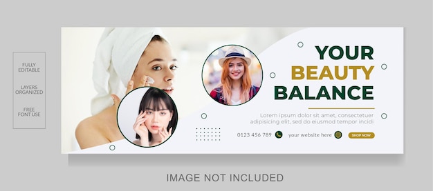 Beauty care Saloon Facebook Cover Design Template