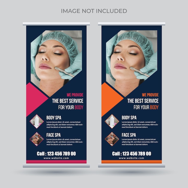 Beauty care, spa roll up banner template