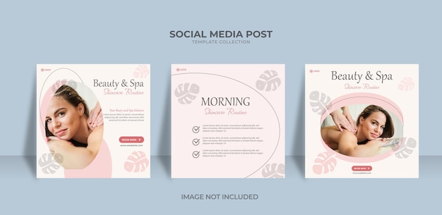 Beauty care and spa social media post template