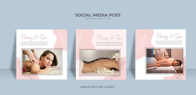 Beauty care and spa social media post template