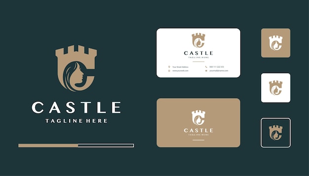 Beauty castle Logo design, business card template