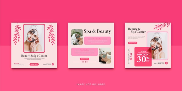 beauty center makeup social media post banner square flyer template design