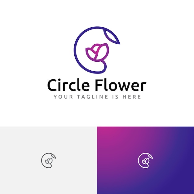 Beauty Circle Flower Floral Florist Monoline Logo Template