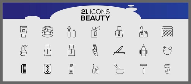 Beauty and cosmetics hand drawn icons set Makeup and beauty icon set Beauty and cosmetic hand draw