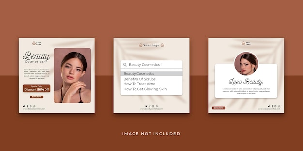 Beauty Cosmetics Social Media Instagram Post Template