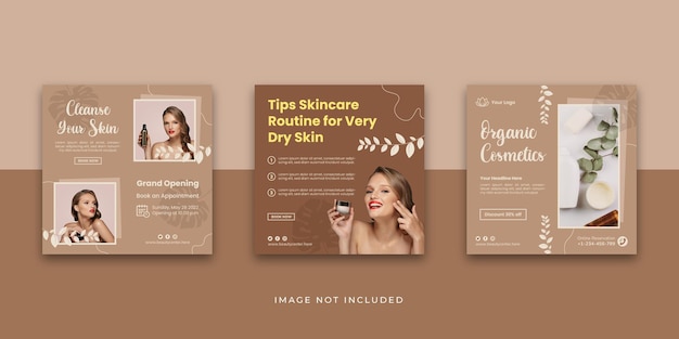 Beauty Cosmetics Social Media Post Template