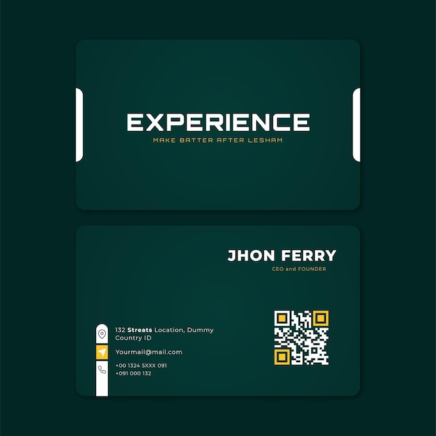 Beauty dark green business cards template