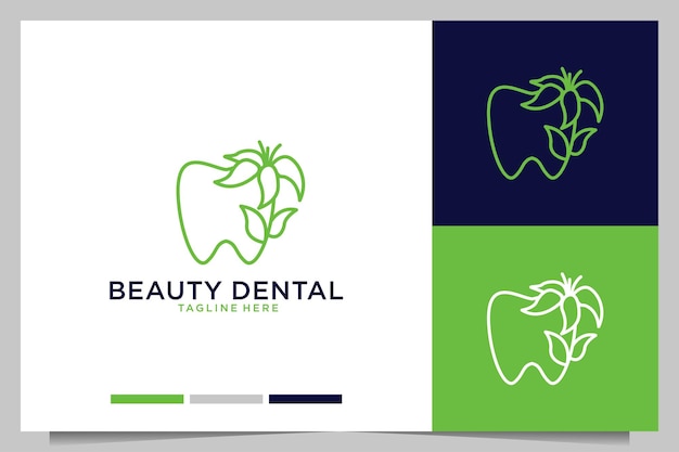 Beauty dental with flower logo design