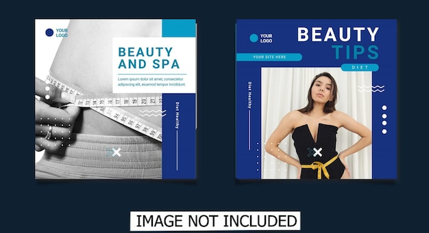 Beauty and Diet Social media post Banner Square Flyer Template Design