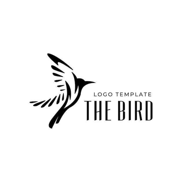 Beauty dove pigeon gull canary mockingbird hummingbird Flapping Flying Bird Silhouette Logo Design