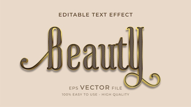 Beauty elegance editable text effect concept