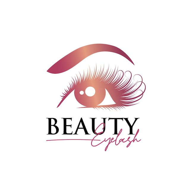 Beauty eyelash extension logo design template