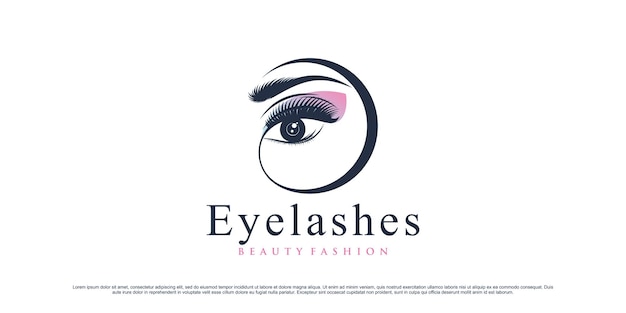 Beauty eyelashes extension logo design for makeup studio with unique concept and creative element