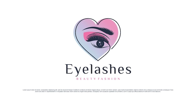 Beauty eyelashes extension logo design for makeup studio with unique concept and creative element