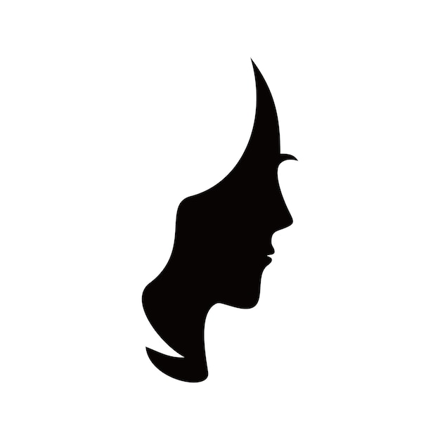 Vector beauty face girl silhouette design illustration female sign and symbol