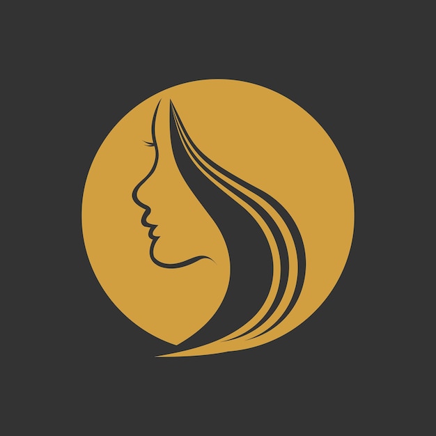 Beauty face logo design vector with premium concept