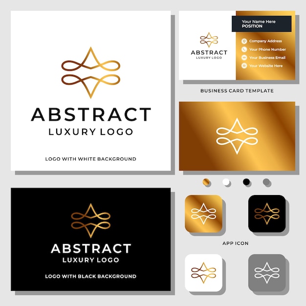 Beauty fashion abstract logo design with business card template