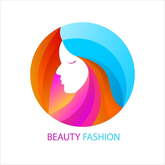 Beauty fashion colorful logo mascot template