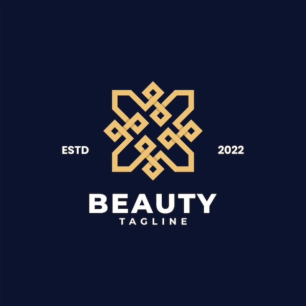 Beauty fashion logo Abstract vector template linear style