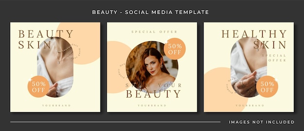 beauty fashion spa sales social media post template design, event design promotion banner vector