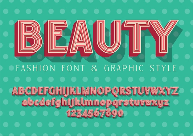 BEAUTY - Fashion and Wedding font, lettering illustration with graphic style on dots baground