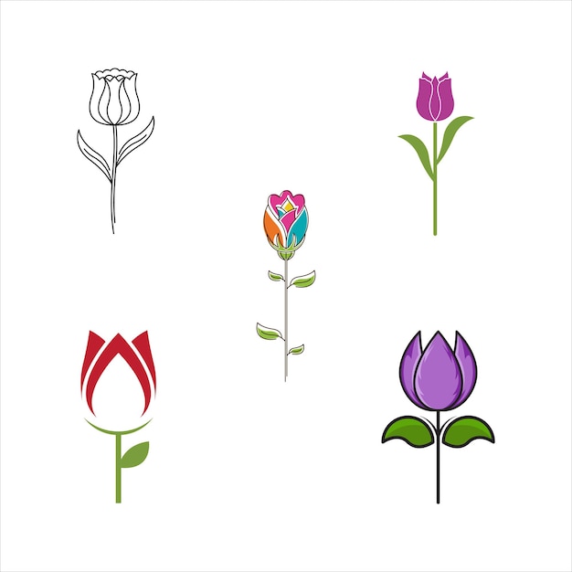 Beauty florist vector icon design template