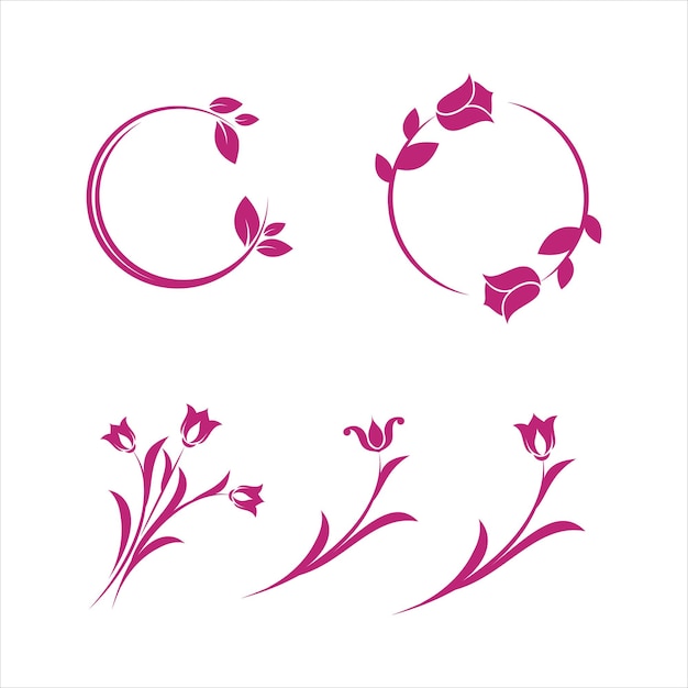 Beauty florist vector icon design template