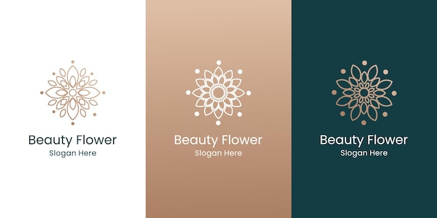 Beauty Flower Line Logo Design Collection.