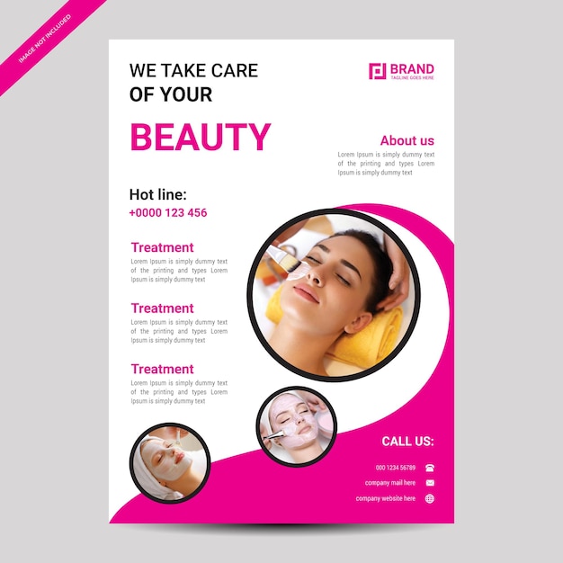 Beauty flyer template design with modern