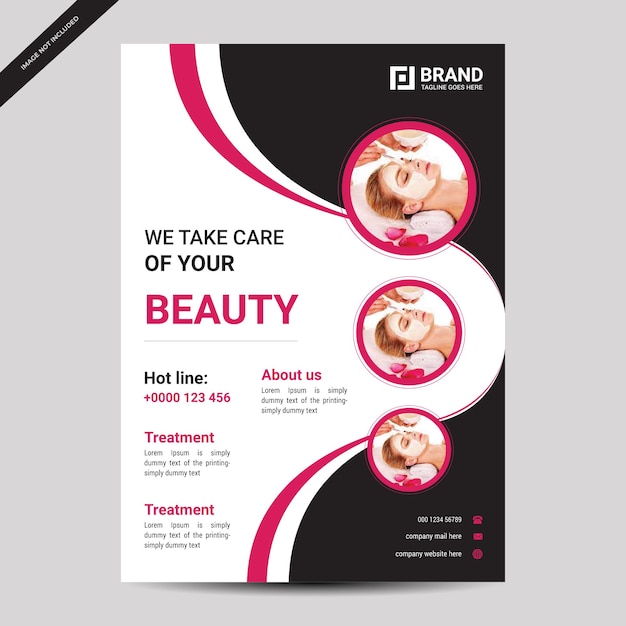 Beauty flyer template design with modern