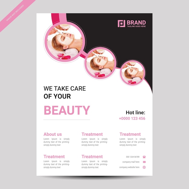 Beauty flyer template design with modern