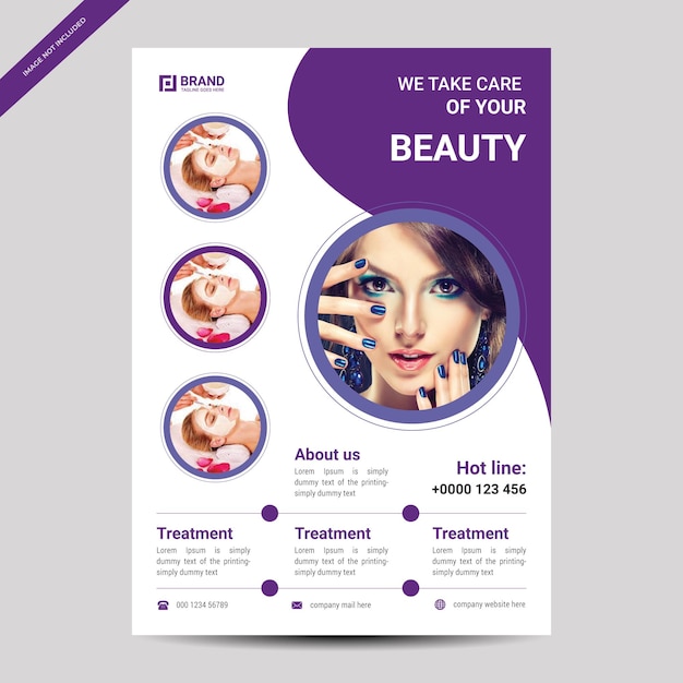 Beauty flyer template design with modern