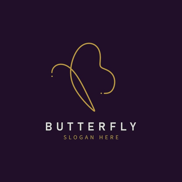 Beauty Flying Butterfly Logo Design Template