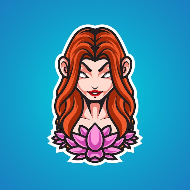 BEAUTY GIRL SPORT MASCOT LOGO