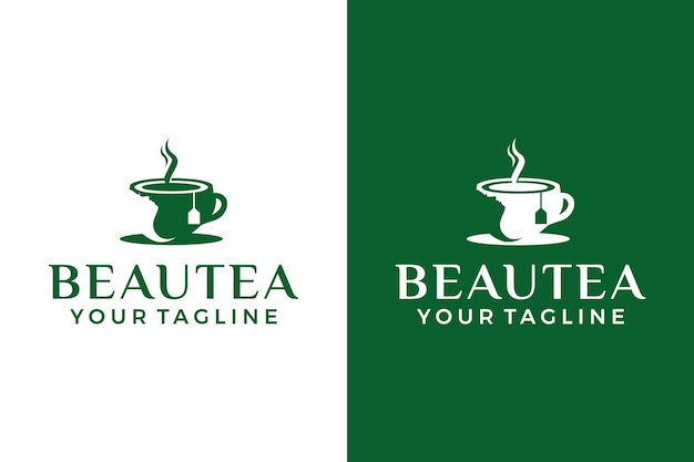 Beauty and Green Tea Logo Drink Tea for Beauty Logo Design