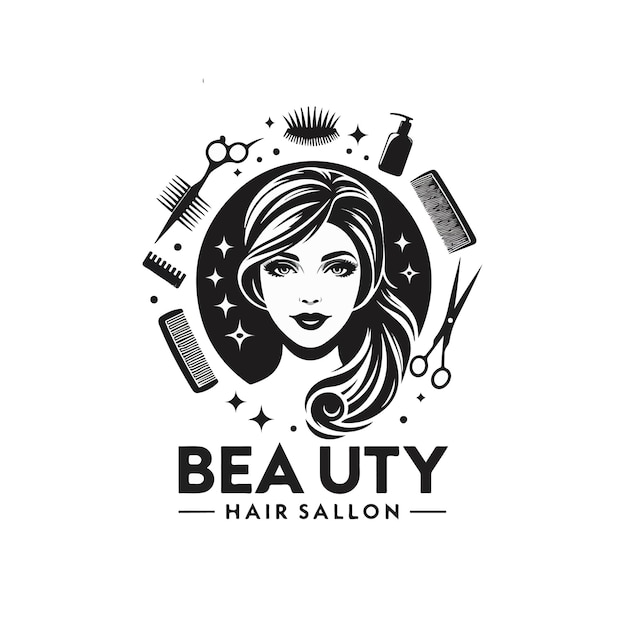 Beauty hair vector on white background