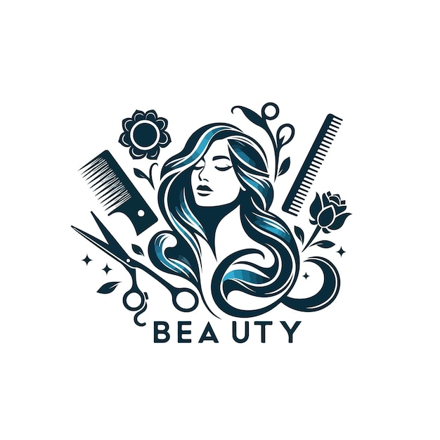 Vector beauty hair vector on white background