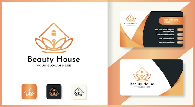 Beauty house logo design and business card