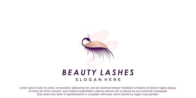 Beauty lashes with peacock concept premium vector