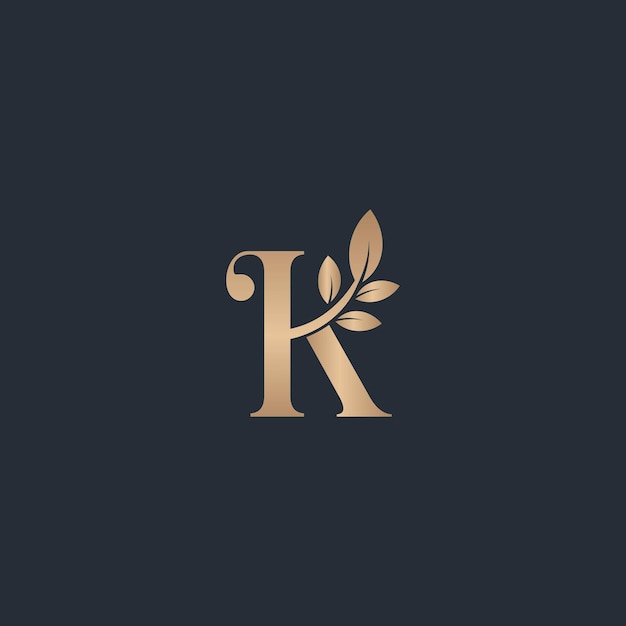 beauty letter logo K leaf luxury logo cosmetic