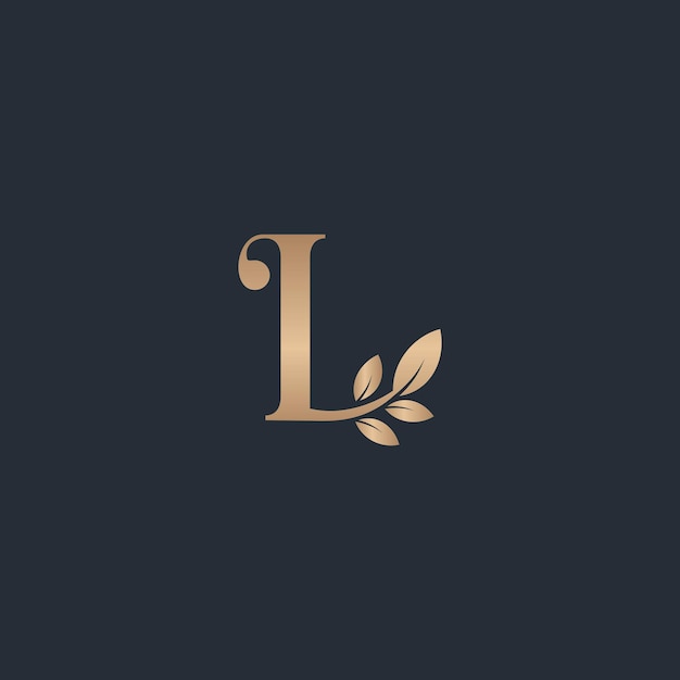 beauty letter logo L leaf luxury logo cosmetic