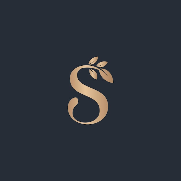 beauty letter logo S leaf luxury logo cosmetic