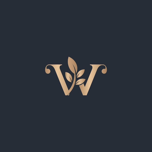 beauty letter logo W leaf luxury logo cosmetic