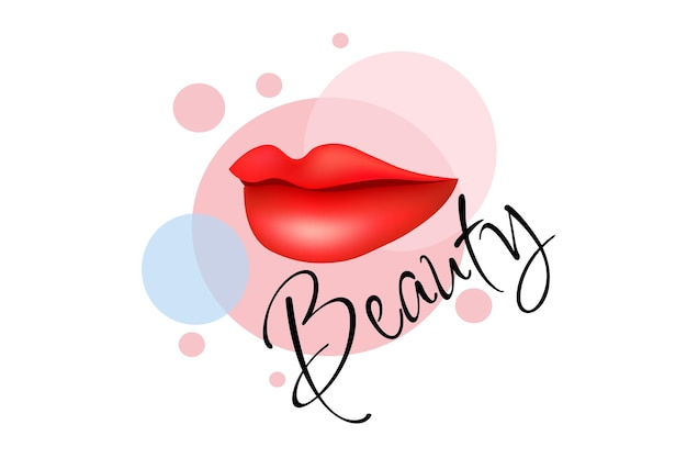 Beauty Lips kiss makeup cosmetics salon spa logo design template for brand or company and other