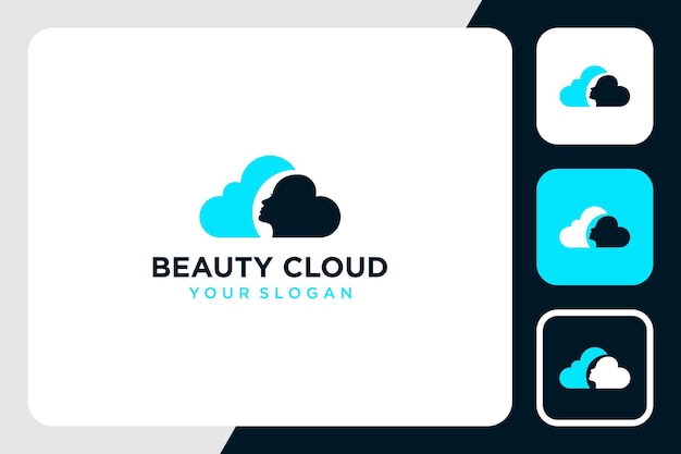 beauty logo design with cloud and face inspiration