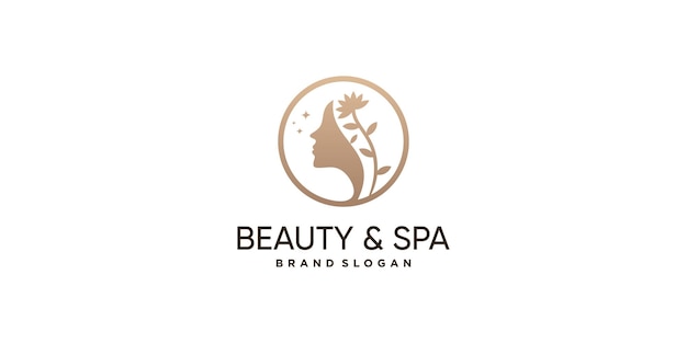 Beauty logo design with creative abstract concept Premium Vector