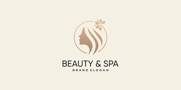 Beauty logo design with creative abstract concept Premium Vector