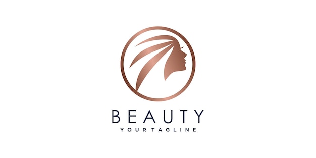 Beauty logo design with modern abstract concept Premium Vector