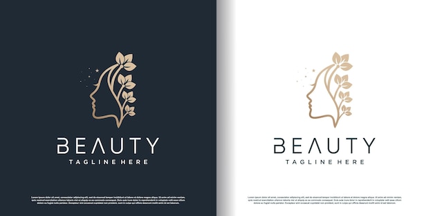 Beauty logo design with modern concept premium vector