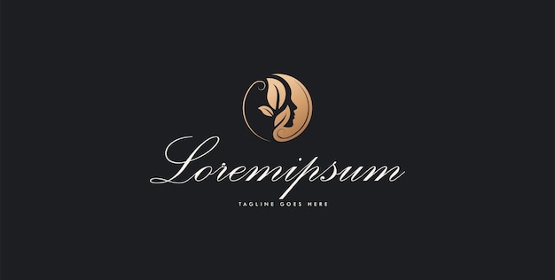 Beauty logo in luxury and beautiful gold color